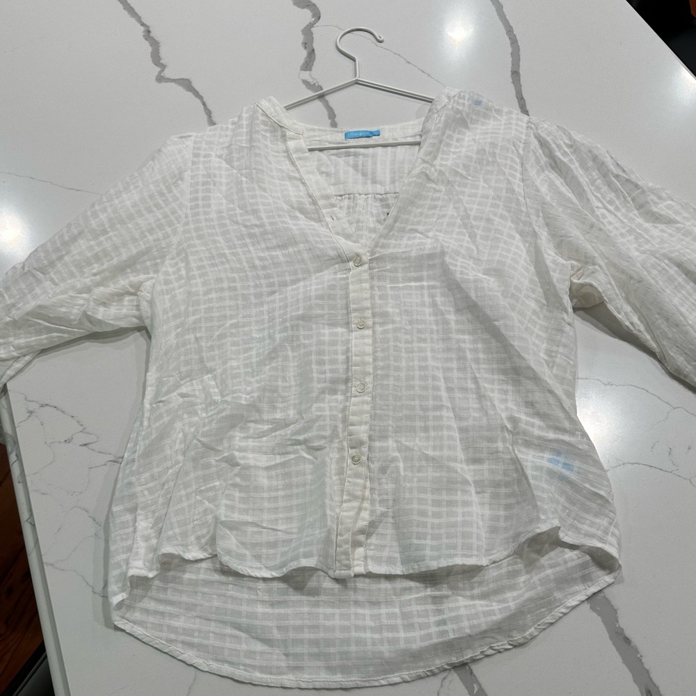 See through white blouse , fresh and flowy